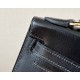 HERMES Kelly En Desordre 20 Handmade Bag /CK89 Black / Silver Hardware / Box Leather