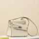 HERMES Kelly En Desordre 20 Handmade Bag/CC10 Milkshake White / Silver Hardware / Epsom Leather