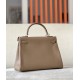 HERMES Kelly 32 Bag /D0 Weimaraner / Gold Hardware / Swift Leather