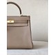 HERMES Kelly 32 Bag /D0 Weimaraner / Gold Hardware / Swift Leather