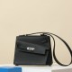 HERMES Kelly En Desordre 20 Handmade Bag/CK89 Black / Silver Hardware / Epsom Leather