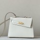 HERMES Kelly En Desordre 20 Handmade Bag/CC10 Milkshake White / Gold Hardware / Epsom Leather