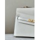 HERMES Kelly En Desordre 20 Handmade Bag/CC10 Milkshake White / Gold Hardware / Epsom Leather