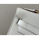 HERMES Kelly En Desordre 20 Handmade Bag/CC10 Milkshake White / Gold Hardware / Epsom Leather