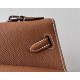 HERMES Kelly En Desordre 20 Handmade Bag/CK37 Gold Brown / Silver Hardware / Epsom Leather