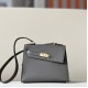 HERMES Kelly En Desordre 20 Handmade Bag/8F Tin Grey / Gold Hardware / Epsom Leather