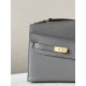 HERMES Kelly En Desordre 20 Handmade Bag/8F Tin Grey / Gold Hardware / Epsom Leather