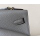 HERMES Kelly En Desordre 20 Handmade Bag/8F Tin Grey / Gold Hardware / Epsom Leather