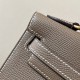 HERMES Kelly En Desordre 20 Handmade Bag/CK18 Elephant Grey / Gold Hardware / Epsom Leather  