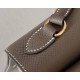 HERMES Kelly En Desordre 20 Handmade Bag/CK18 Elephant Grey / Gold Hardware / Epsom Leather  