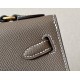 HERMES Kelly En Desordre 20 Handmade Bag/CK18 Elephant Grey / Gold Hardware / Epsom Leather  