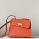 HERMES Kelly En Desordre 20 Handmade Bag/9J Flame Orange / Gold Hardware / Epsom Leather  