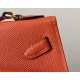 HERMES Kelly En Desordre 20 Handmade Bag/9J Flame Orange / Gold Hardware / Epsom Leather  