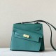 HERMES Kelly En Desordre 20 Handmade Bag/Z6 Peacock Green / Gold Hardware / Epsom Leather  