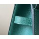 HERMES Kelly En Desordre 20 Handmade Bag/Z6 Peacock Green / Gold Hardware / Epsom Leather  