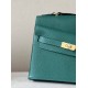 HERMES Kelly En Desordre 20 Handmade Bag/Z6 Peacock Green / Gold Hardware / Epsom Leather  