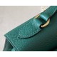 HERMES Kelly En Desordre 20 Handmade Bag/Z6 Peacock Green / Gold Hardware / Epsom Leather  