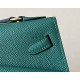 HERMES Kelly En Desordre 20 Handmade Bag/Z6 Peacock Green / Gold Hardware / Epsom Leather  