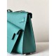 HERMES Kelly En Desordre 20 Handmade Bag/Z6 Peacock Green / Gold Hardware / Epsom Leather  