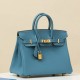 HERMES Birkin 25 Bag /D2 New Denim Blue/Gold Hardware/Togo Leather