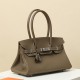 HERMES Shoulder Birkin 29 Bag /CK18 Elephant Gray/Silver Hardware/Evergrain Leather