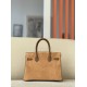 HERMES Birkin 30 Bag /3G Chestnut/4B Biscuit/Gold Hardware/Swift Suede