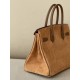 HERMES Birkin 30 Bag /3G Chestnut/4B Biscuit/Gold Hardware/Swift Suede