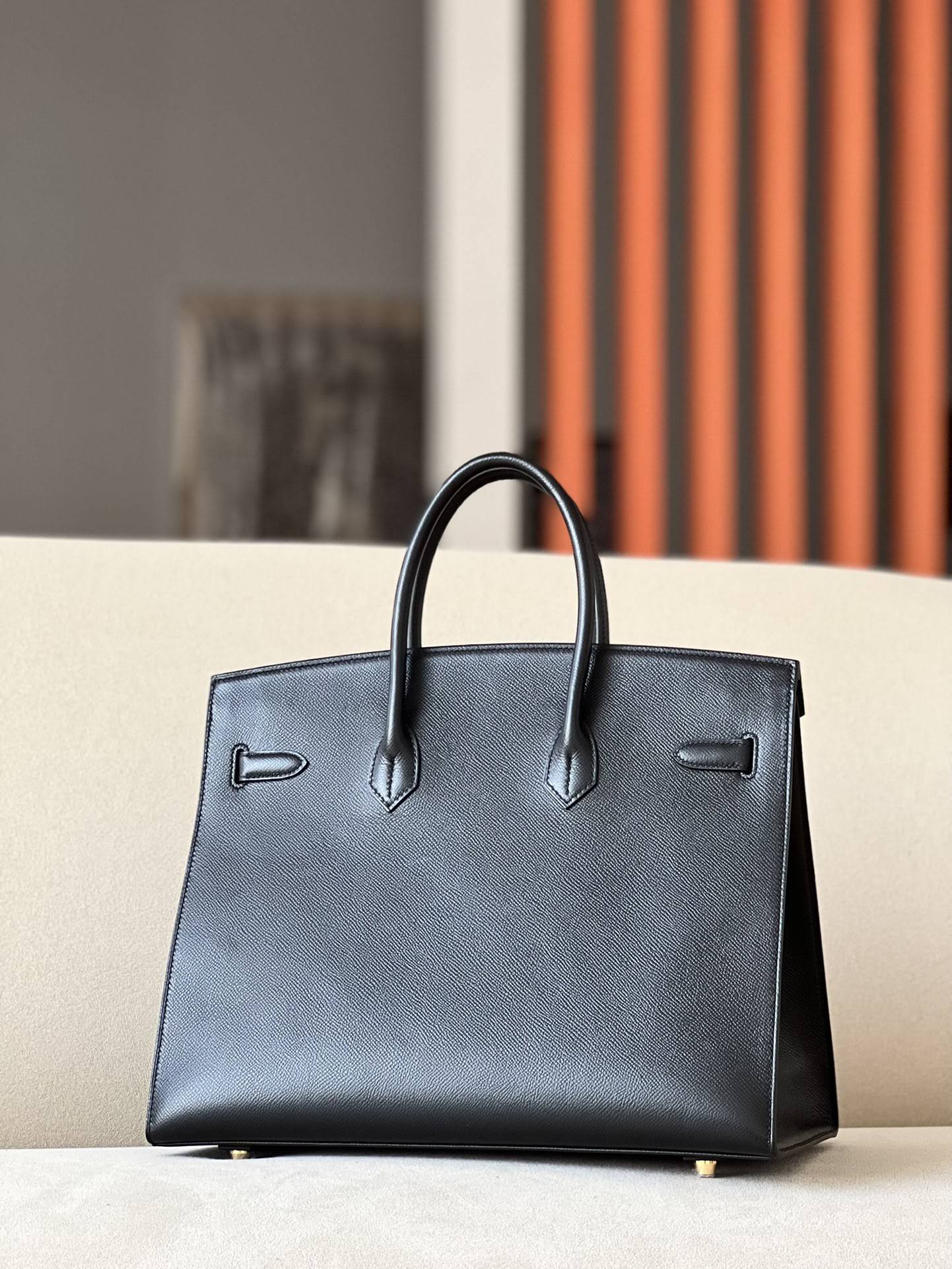 HERMES Birkin 35 Bag /CK89 Black/Gold Hardware/Epsom