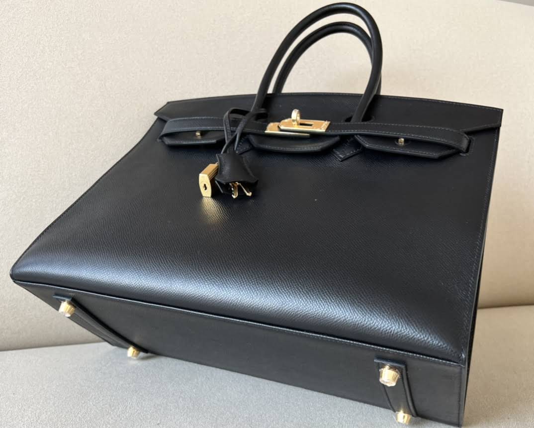 HERMES Birkin 35 Bag /CK89 Black/Gold Hardware/Epsom