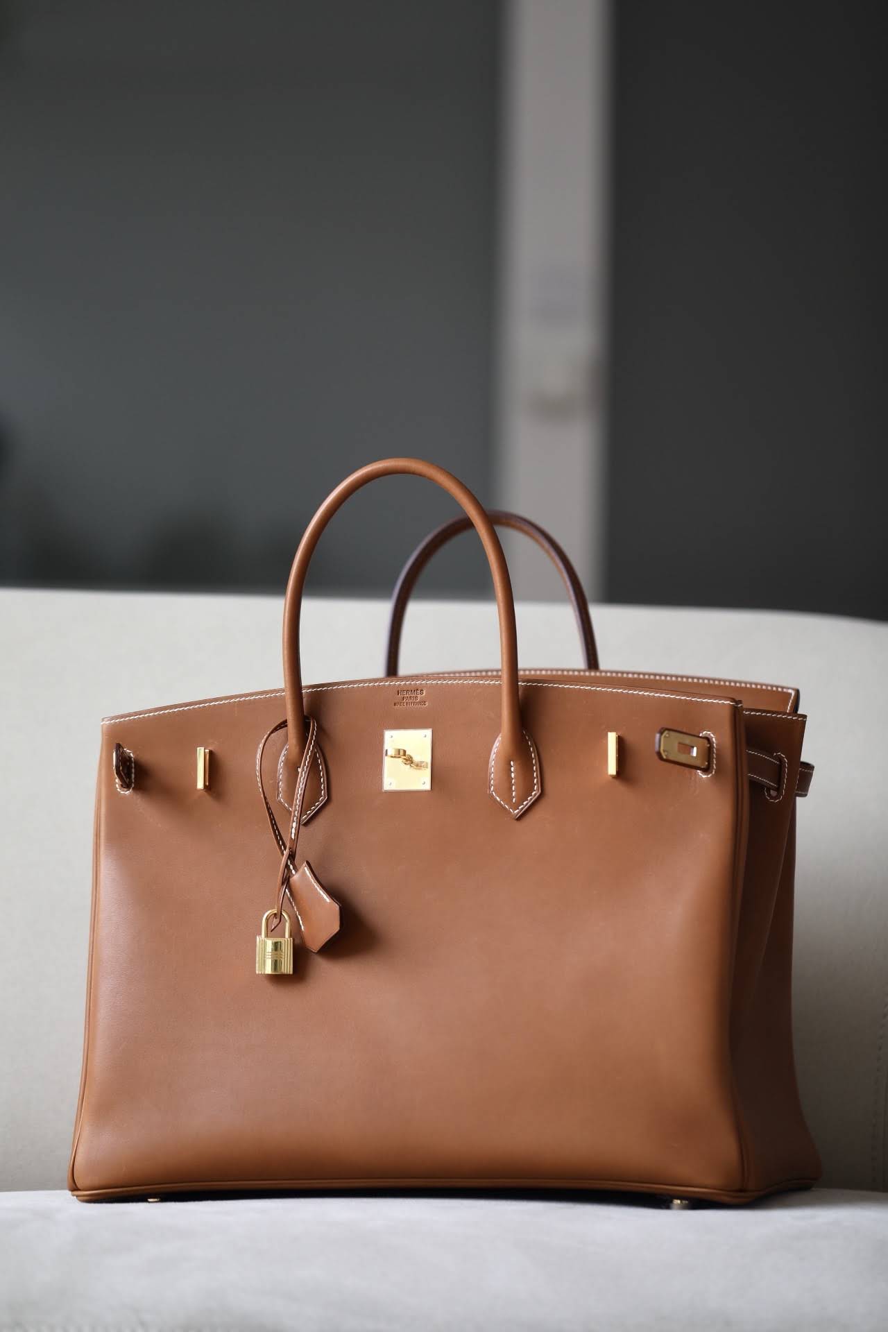 HERMES Birkin 40 Bag /CK37 Gold Brown/Gold Hardware/Saddle Leather  