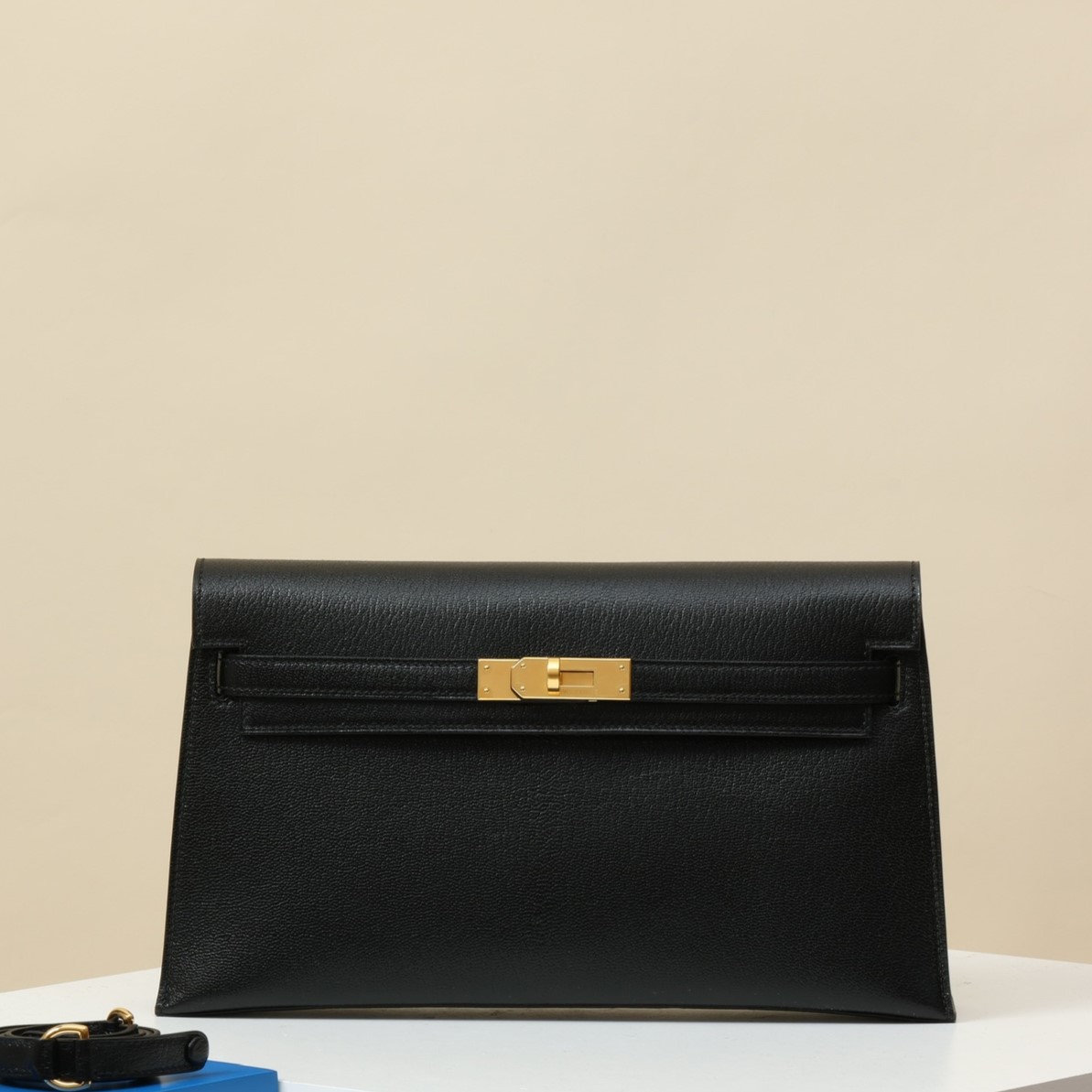 HERMES Kelly Elan Bag /CK89 Black/Gold Hardware/Madame Leather