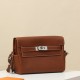 HERMES Kelly Messenger 25 Bag /CK37 Gold Brown/Silver Hardware/Fogray Leather  