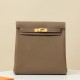 HERMES Kelly Ado 22 Backpack /CK18 Elephant Gray Gold Buckle Togo Leather