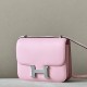 HERMES Constance 19 Bag/5P Sakura Pink / Silver Buckle / Swift Leather  