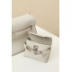 HERMES Kelly Moove 17 Bag /M4 Milk Gray Silver Buckle Swift Leather  