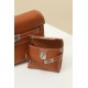 HERMES Kelly Moove 17 Bag /CK37 Gold Brown Silver Buckle Swift Leather  