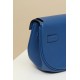 HERMES Kelly Moove 17 Bag /71 French Blue Silver Buckle Swift Leather  