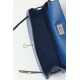 HERMES Kelly Moove 17 Bag /71 French Blue Silver Buckle Swift Leather  