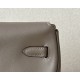 HERMES Kelly Moove 17 Bag /CK18 Elephant Gray Gold Buckle Swift Leather  