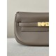 HERMES Kelly Moove 17 Bag /CK18 Elephant Gray Gold Buckle Swift Leather  