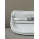 HERMES Kelly Moove 17 Bag /M4 Milk Gray Silver Buckle Swift Leather  