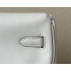 HERMES Kelly Moove 17 Bag /M4 Milk Gray Silver Buckle Swift Leather  