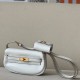 HERMES Kelly Moove 17 Bag /M4 Milk Gray Gold Buckle Swift Leather  