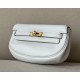 HERMES Kelly Moove 17 Bag /M4 Milk Gray Gold Buckle Swift Leather  