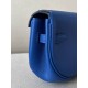 HERMES Kelly Moove 17 Bag /71 French Blue Gold Buckle Swift Leather  