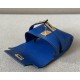 HERMES Kelly Moove 17 Bag /71 French Blue Gold Buckle Swift Leather  