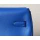 HERMES Kelly Moove 17 Bag /71 French Blue Gold Buckle Swift Leather  