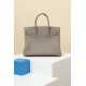 HERMES Birkin 30 Bag /M8 Asphalt Gray Gold Buckle Togo Leather  