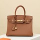 HERMES Birkin 30 Bag /CK37 Gold Brown Gold Buckle Togo Leather  