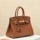 HERMES Birkin 30 Bag /CK37 Gold Brown Gold Buckle Togo Leather  